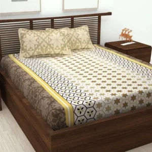 RoyalBeds King Size Cotton Bedsheet with 2 Pillow Covers (sample 8)